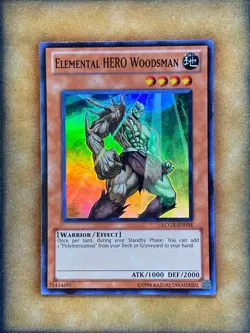 Yugioh Elemental HERO Woodsman LCGX-EN034 Super Rare NM - Image 1