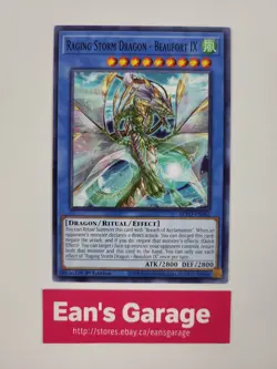 YuGiOh Raging Storm Dragon Beaufort IX 1st Edition BLVO-EN082 Blazing Vortex MN - Image 1