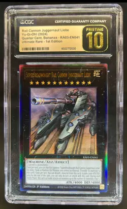 2024 Yu-Gi-Oh 1st Ed Rail Cannon Juggernaut Liebe PRISTINE #RA03-EN041g CGC 10 - Image 1