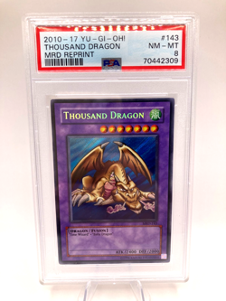 A YUGIOH! PSA 8 2010 Thousand Dragon MRD-143 Secret Rare Reprint - Image 1