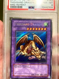A YUGIOH! PSA 8 2010 Thousand Dragon MRD-143 Secret Rare Reprint - Image 3