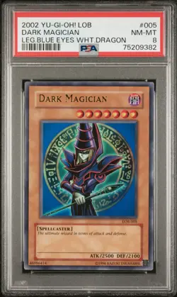 2002 Yu-Gi-Oh! - Dark Magician #LOB-005 - PSA 8 - Image 1
