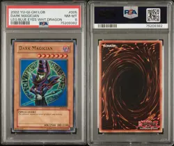 2002 Yu-Gi-Oh! - Dark Magician #LOB-005 - PSA 8 - Image 3