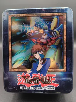 EMPTY METAL TIN Kazuki Takahashi 1996 Yu-Gi-Oh! Trading Card Game Seto Kaiba Lid - Image 1