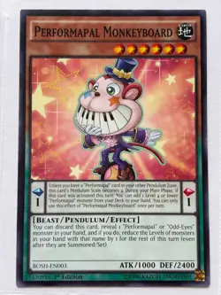 Yu-Gi-Oh Performapal Monkeyboard BOSH-EN003 1st Edition Common NM - Image 1