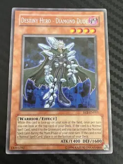 Yugioh Destiny Hero Diamond Dude EOJ-EN003 Rare Unlimited Edition LP - Image 1