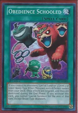 OBEDIENCE SCHOOLED SUPER RARE LVAL-EN088 NEAR MINT YUGIOH - Image 1