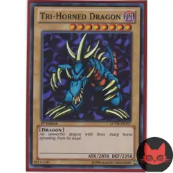 Yugioh Tri-Horned Dragon LCJW-EN157 Super Rare 1st Edition NM - Image 1