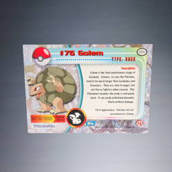 1998 VINTAGE TOPPS POKEMON #75 GOLEM ROCK TV ANIMATION EDITION TRADING CARD TC - Image 2