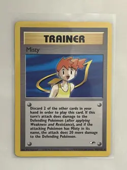 2000 Pokemon TCG Misty 102/132 Gym Heroes Rare Card Vintage WOTC LP - Image 1