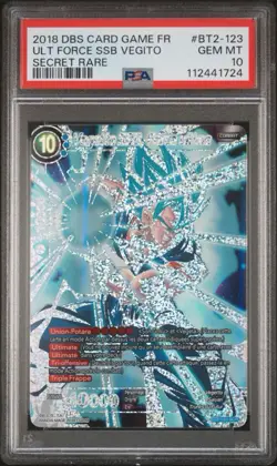 FRENCH PSA 10 Ultimate Force SSB Vegito BT2-123 SCR Dragon Ball Super Card Game - Image 1