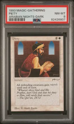 Piety (Dark) - Arabian Nights - MTG - NM to MINT - PSA 8. POP 12. - Image 1