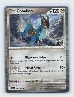 Pokemon TCG Black Bolt & White Flare Cobalion Holo Rare Card #066/086 - Image 1