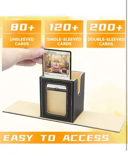Deck Box for MTG Commander Deck, Fits 100+ Cards, Magnetic Card Box Organizer wi - Image 3