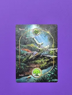 MTG Magic Forest Unglued Hand Painted Altered Art Star Wars - Image 1