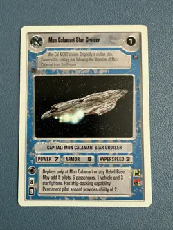 Mon Calamari Star Cruiser playing card from Star Wars CCG - Image 1