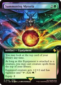 Summoning Materia Foil Extended Art Final Fantasy MTG NM - Image 1