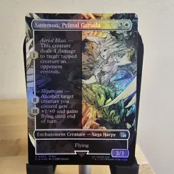 MTG Summon: Primal Garuda Final Fantasy Foil Borderless Uncommon - Image 1