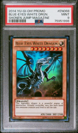 2014 YU-GI-OH! PROMO SHONEN JUMP MAGAZINE #EN068 BLUE-EYES WHITE DRGN. PSA 9 - Image 1