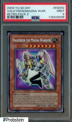 2009 YU-GI-OH! RP02-RETRO PACK 2 EN092 VALKYRION THE MAGNA WARRIOR PSA 9 MINT - Image 1
