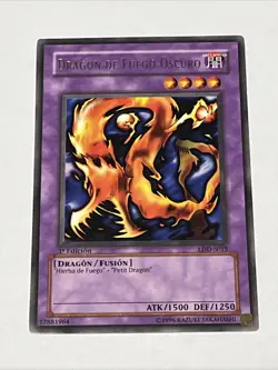 1996 Yugioh 1st Edition Spanish Dragon De Fuego Oscuro Darkfire Card - Image 1