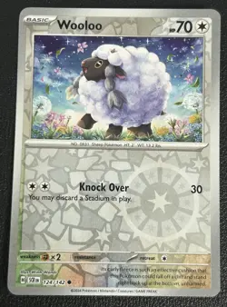 Wooloo 124/142 Stellar Crown Reverse Holo Pokemon TCG Card NM - Image 1