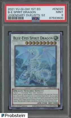 2021 YU-GI-OH! 1st Ed Blue-Eyes Spirit Dragon Legendary Duelists HOLO S2 PSA 9 - Image 1