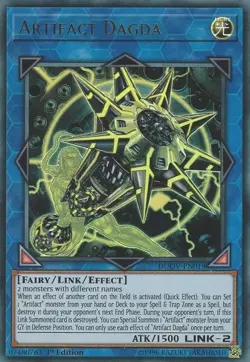 Yugioh! LP Artifact Dagda - DUOV-EN019 - Ultra Rare - 1st Edition Lightly Played - Image 1