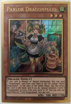 YuGiOh Parlor Dragonmaid Gold Rare 1st Edition MAGO-EN023 - Image 1