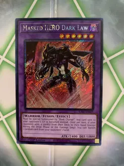 YuGiOh Masked HERO Dark Law RA01-EN025 1st Ed Platinum Secret Rare Pack Fresh - Image 1