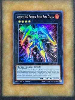 Yugioh Number 105: Battlin' Boxer Star Cestus MP14-EN028 Super Rare 1st Ed NM - Image 1