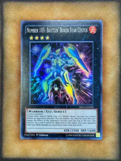 Yugioh Number 105: Battlin' Boxer Star Cestus MP14-EN028 Super Rare 1st Ed NM - Image 1
