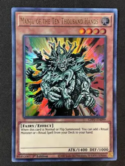 Yu-Gi-Oh #GFP2-EN099 Manju of the Ten Thousand Hands 1st Edition Ultra Rare LP - Image 1