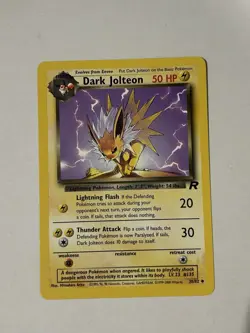 Vintage 2000 Dark Jolteon Team Rocket 38/82 Pokemon Card - Image 1
