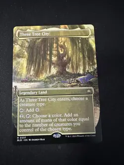 MTG Borderless Three Tree City BLB #0337 - Image 1