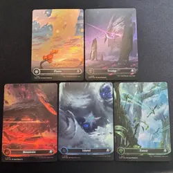 🌈 Galaxy Foil Land Set x5 - Forest Swamp Mtn Plains Island - Edge of Eternities - Image 1