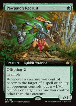 MTG Pawpatch Recruit - Foil - Extended Art, Bloomburrow, Near Mint, English - Image 1