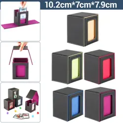 Leather Trading Deck Box Fits 100+ Double-Sleeved Cards W/ MTG Commander Display - Image 1