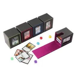 Leather Trading Deck Box Fits 100+ Double-Sleeved Cards W/ MTG Commander Display - Image 4