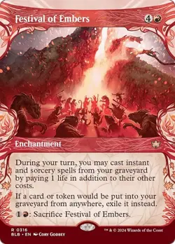 Showcase FESTIVAL OF EMBERS x4 mtg NM-M Bloomburrow 4 Rare - Image 1