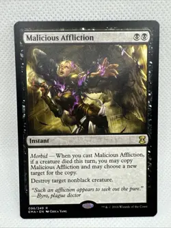MTG - Malicious Affliction Eternal Masters Regular NM Unplayed - Image 1
