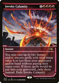 FOIL Invoke Calamity Kamigawa: Neon Dynasty Magic MTG Instant CARD 1x (384) - Image 1