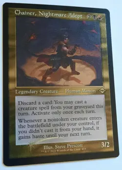 MTG 2021 Modern Horizons 2 CHAINER, NIGHTMARE ADEPT 419 Retro Frame Foil-Etched - Image 2