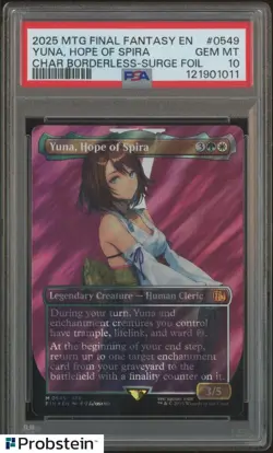 2025 MTG Final Fantasy EN Borderless Surge Foil #0549 Yuna Gope of Spira PSA 10 - Image 1
