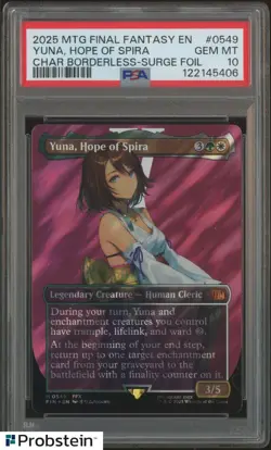 2025 MTG Final Fantasy EN Borderless Surge Foil #0549 Yuna Gope of Spira PSA 10 - Image 1