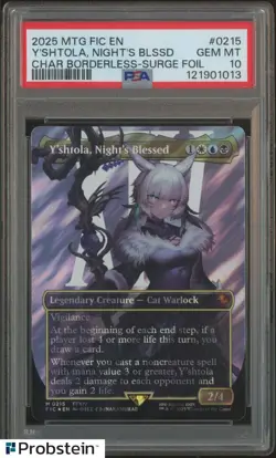 2025 MTG Final Fantasy Borderless Surge Foil 215 Y'shtola Night's Blessed PSA 10 - Image 1