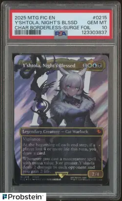 2025 MTG Final Fantasy Borderless Surge Foil 215 Y'shtola Night's Blessed PSA 10 - Image 1