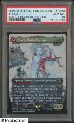 2025 MTG Final Fantasy E Artist Borderless Foil #0323 Terra PSA 10 GEM MINT - Image 1