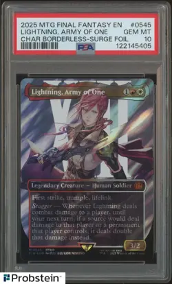 2025 MTG Final Fantasy Borderless Surge Foil 545 Lightning Army of One PSA 10 - Image 1