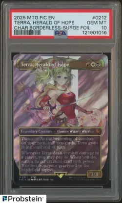 2025 MTG Final Fantasy Borderless Surge Foil #0212 Terra Herald of Hope PSA 10 - Image 1